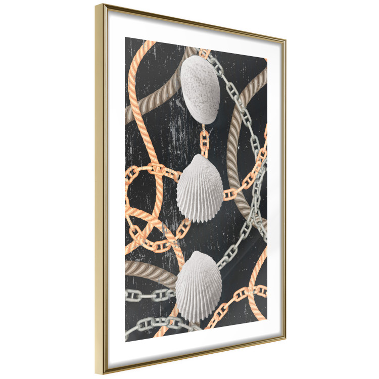 Wall Poster Sea Treasures - abstraction of seashells and metal chains 127395 additionalImage 7