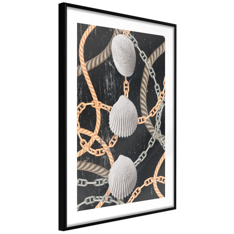 Wall Poster Sea Treasures - abstraction of seashells and metal chains 127395 additionalImage 6