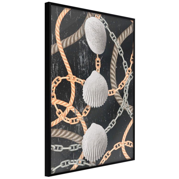 Wall Poster Sea Treasures - abstraction of seashells and metal chains 127395 additionalImage 11