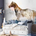 Photo Wallpaper Steed - horse motif with coloured accent on a solid textured background 127495 additionalThumb 6