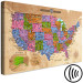 Canvas Multicoloured map of North America - English inscriptions 127895 additionalThumb 6