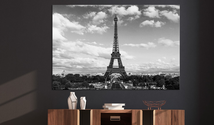 Large canvas print Black and White Eiffel Tower [Large Format] 128395 additionalImage 6