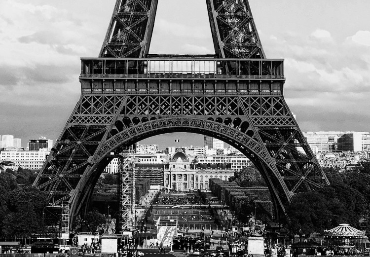 Large canvas print Black and White Eiffel Tower [Large Format] 128395 additionalImage 5