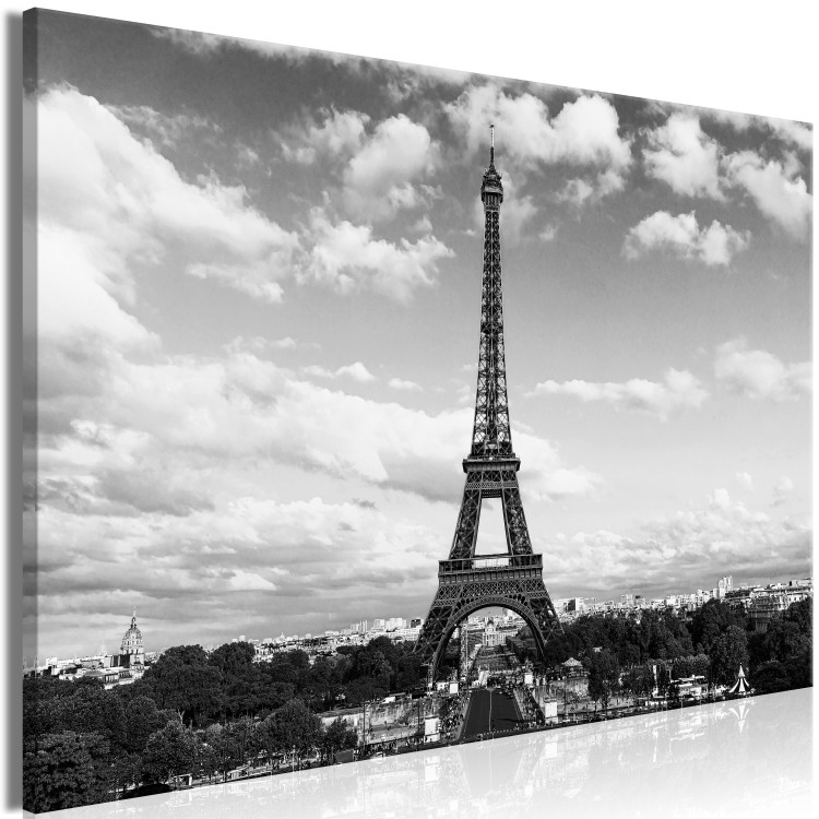 Large canvas print Black and White Eiffel Tower [Large Format] 128395 additionalImage 3
