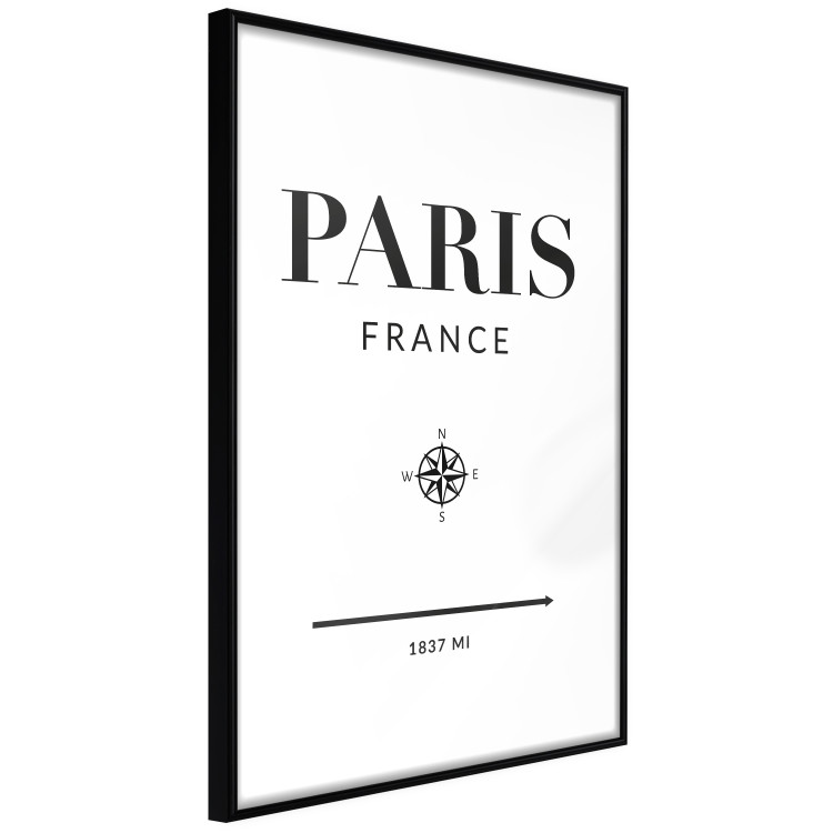 Poster Direction Paris - black English text on white background with compass 129595 additionalImage 8