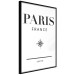 Poster Direction Paris - black English text on white background with compass 129595 additionalThumb 13