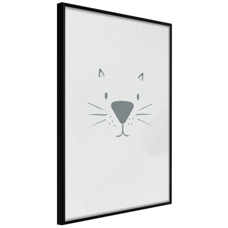 Wall Poster Kitty Face - animal with a funny face on a solid gray background 130695 additionalImage 11