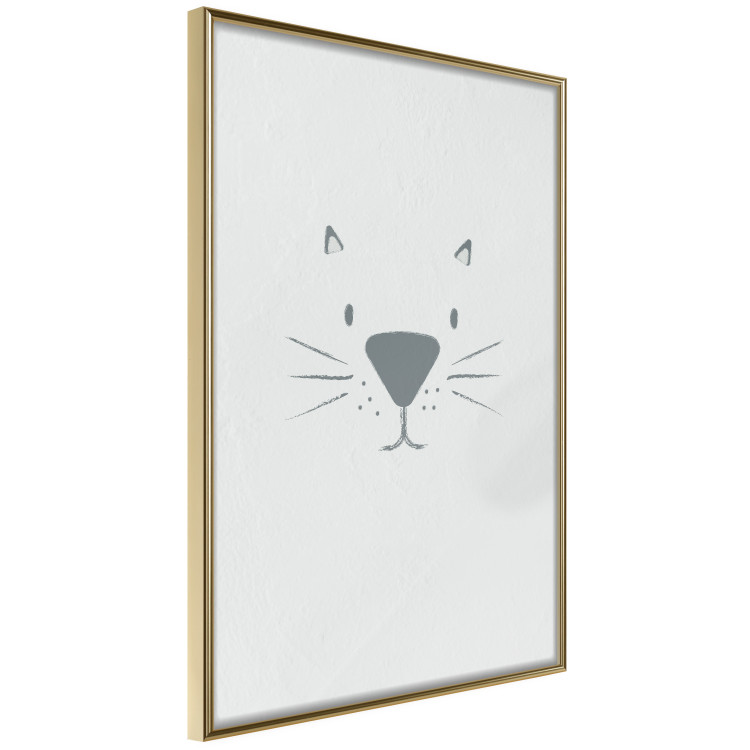 Wall Poster Kitty Face - animal with a funny face on a solid gray background 130695 additionalImage 12