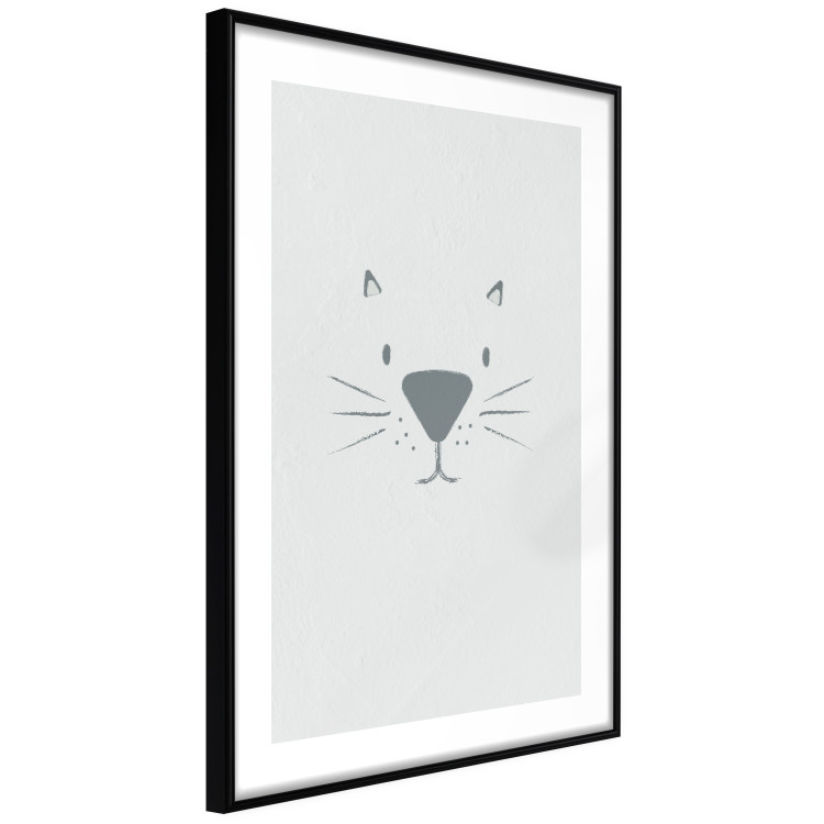 Wall Poster Kitty Face - animal with a funny face on a solid gray background 130695 additionalImage 6