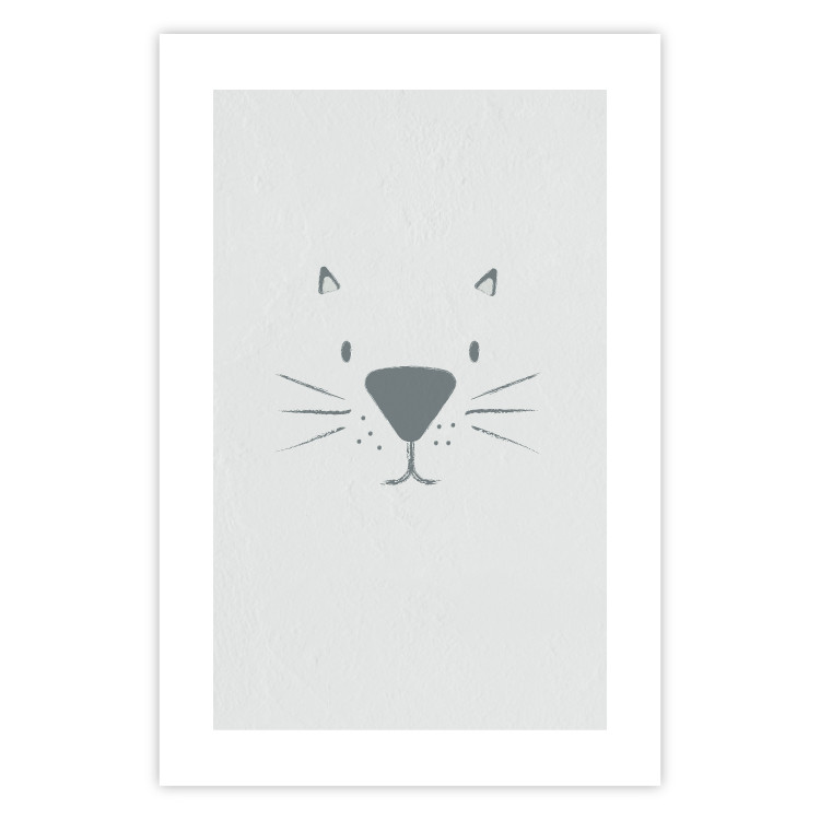 Wall Poster Kitty Face - animal with a funny face on a solid gray background 130695 additionalImage 19