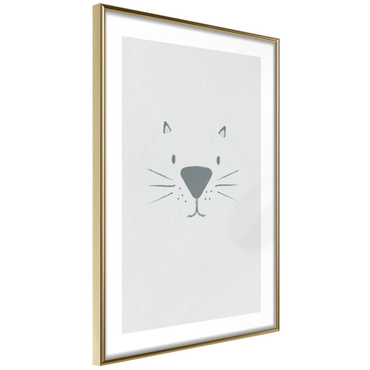 Wall Poster Kitty Face - animal with a funny face on a solid gray background 130695 additionalImage 7