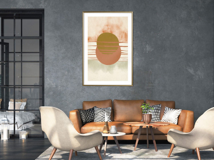 Wall Poster Water Reflections - composition of circles and stripes in an abstract motif 131795 additionalImage 15
