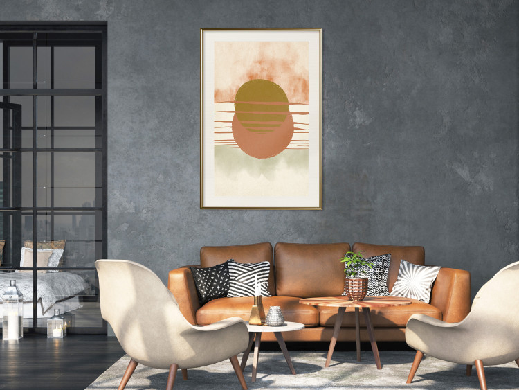 Wall Poster Water Reflections - composition of circles and stripes in an abstract motif 131795 additionalImage 22