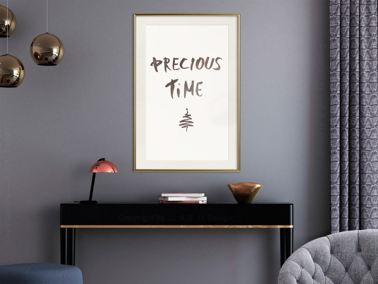 Poster Precious Time - English text and Christmas tree motif 132095 additionalImage 21