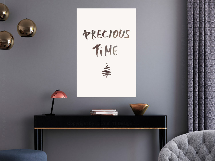 Poster Precious Time - English text and Christmas tree motif 132095 additionalImage 4
