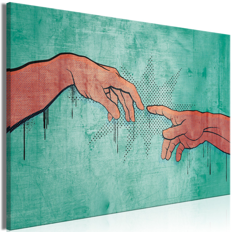Canvas Two hands - youth graphic modeled on a religious fresco 132195 additionalImage 2