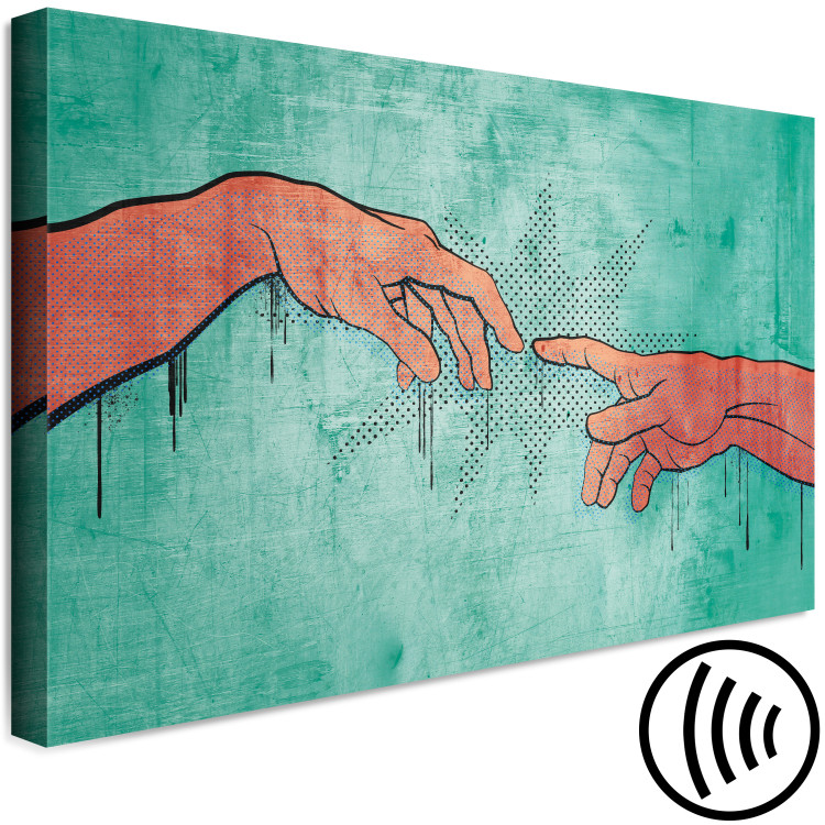 Canvas Two hands - youth graphic modeled on a religious fresco 132195 additionalImage 6