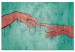 Canvas Two hands - youth graphic modeled on a religious fresco 132195