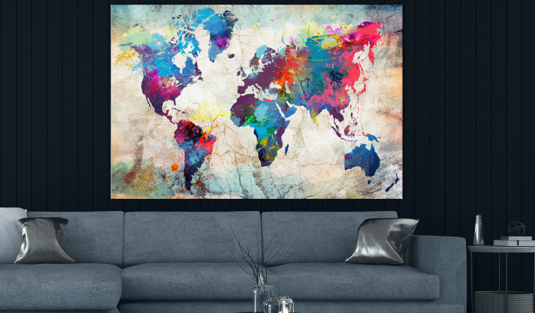 Large canvas print World Map: Colourful Madness [Large Format] 132395 additionalImage 6