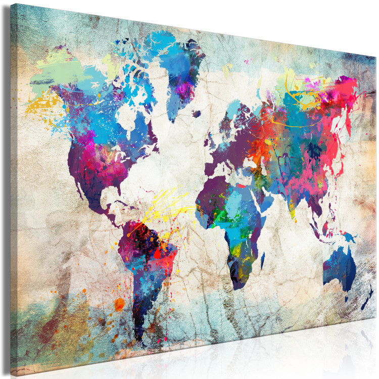 Large canvas print World Map: Colourful Madness [Large Format] 132395 additionalImage 3