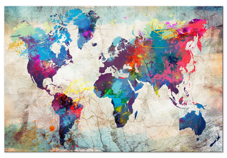 Large canvas print World Map: Colourful Madness [Large Format] 132395