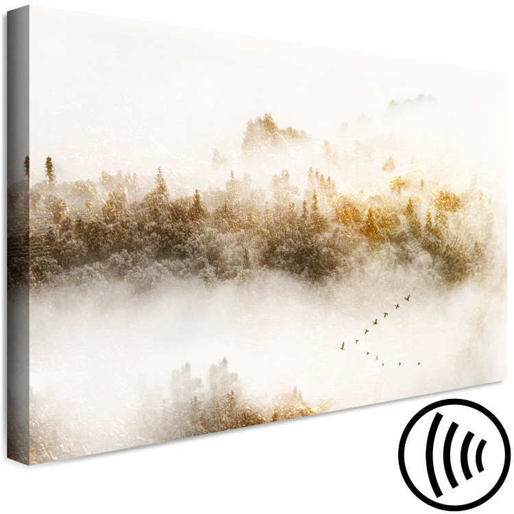 Canvas Print Golden Hills (1-piece) Wide - landscape of misty forest 135095 additionalImage 6