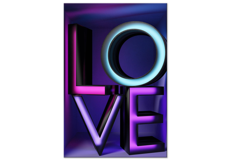 Canvas Art Print Love in color - Colored spatial letters in the LOVE inscription 135395