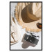 Wall Poster Vacation Vibes - summer table composition with a hat and camera 135595 additionalThumb 10