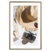 Wall Poster Vacation Vibes - summer table composition with a hat and camera 135595 additionalThumb 13
