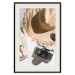 Wall Poster Vacation Vibes - summer table composition with a hat and camera 135595 additionalThumb 17