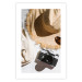 Wall Poster Vacation Vibes - summer table composition with a hat and camera 135595 additionalThumb 11