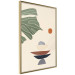 Wall Poster On the Sunny Terrace - abstraction with a green leaf in Zen style 137495 additionalThumb 15