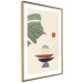Wall Poster On the Sunny Terrace - abstraction with a green leaf in Zen style 137495 additionalThumb 13