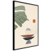Wall Poster On the Sunny Terrace - abstraction with a green leaf in Zen style 137495 additionalThumb 23