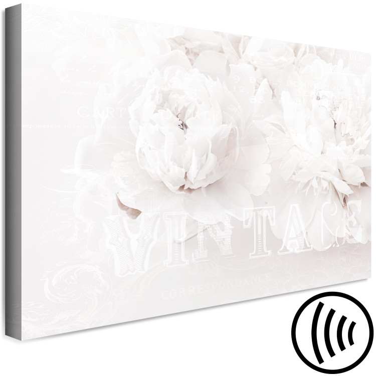 Canvas Art Print Vintage Bouquet (1-piece) Wide - white flowers and light captions 138795 additionalImage 6