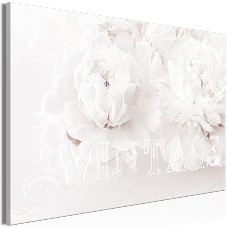 Canvas Art Print Vintage Bouquet (1-piece) Wide - white flowers and light captions 138795 additionalImage 2