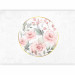 Wall Mural Rose circle - romantic flowers in shades of pink with painting effect 143395 additionalThumb 1