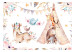 Wall Mural Fairytale friends - colourful animals and flowers on a solid background 143495 additionalThumb 1