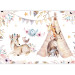 Wall Mural Fairytale friends - colourful animals and flowers on a solid background 143495 additionalThumb 3