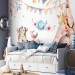 Wall Mural Fairytale friends - colourful animals and flowers on a solid background 143495 additionalThumb 6