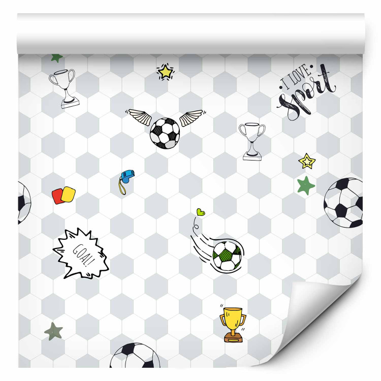 Modern Wallpaper Champions Cup - Colorful Soccer Attributes on Graphic Background 146295 additionalImage 1