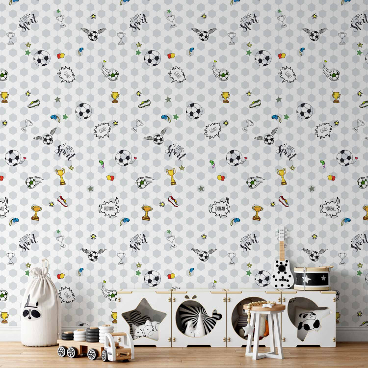 Modern Wallpaper Champions Cup - Colorful Soccer Attributes on Graphic Background 146295