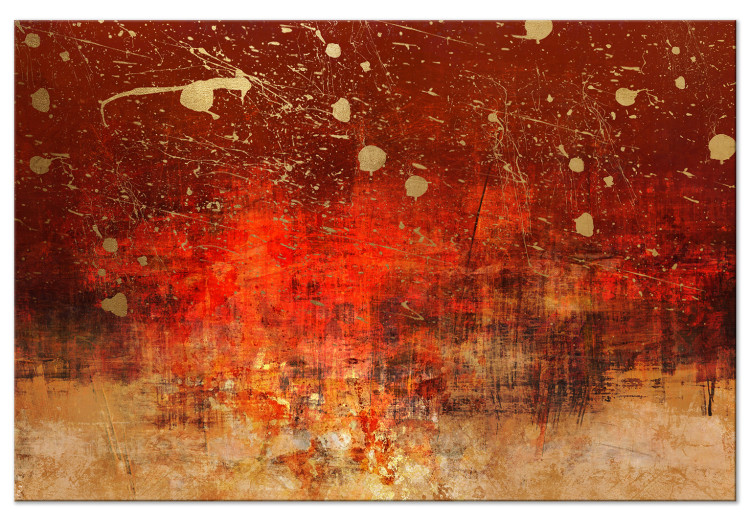 Canvas Print Etude of Color - Abstract Background in Gold and Red Colors 148795
