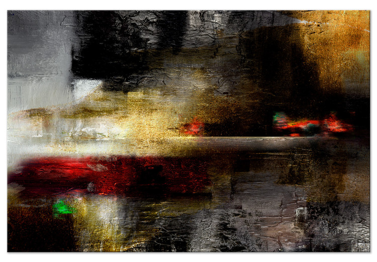 Canvas Colorful Abstraction (1-piece) - textured composition with a hint of black 148895