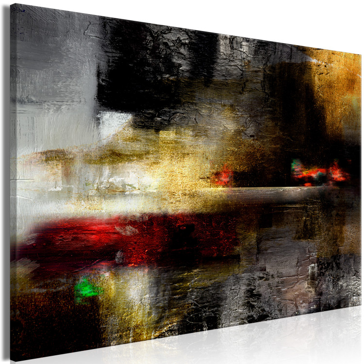 Canvas Colorful Abstraction (1-piece) - textured composition with a hint of black 148895 additionalImage 2