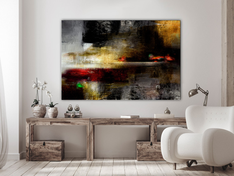 Canvas Colorful Abstraction (1-piece) - textured composition with a hint of black 148895 additionalImage 3