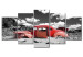 Canvas Art Print In Seclusion (5-piece) - red vintage car in a retro style 149095