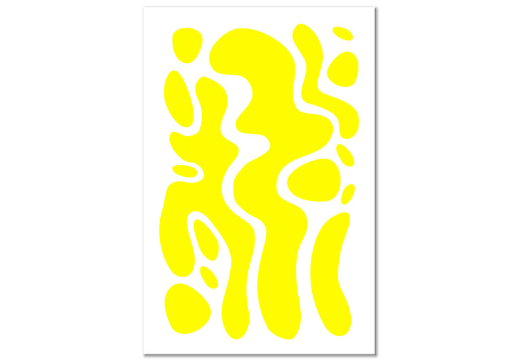 Canvas Geometric Abstraction (1-piece) - yellow fluid shapes and forms 149695