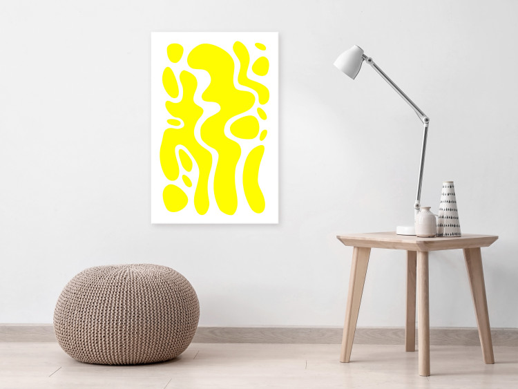 Canvas Geometric Abstraction (1-piece) - yellow fluid shapes and forms 149695 additionalImage 3