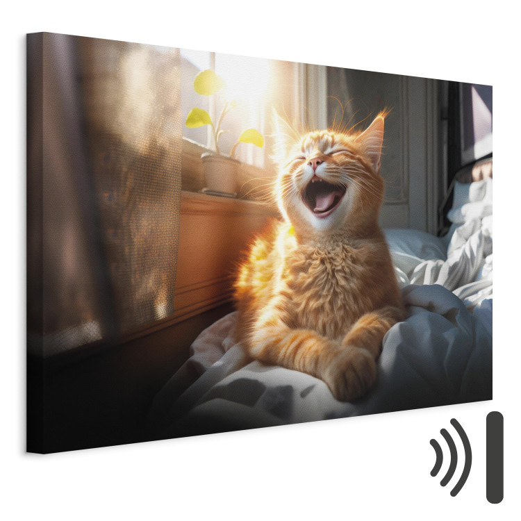 Canvas Print AI Maine Coon Cat - Ginger Happy Animal in the Sunshine - Horizontal 150195 additionalImage 8
